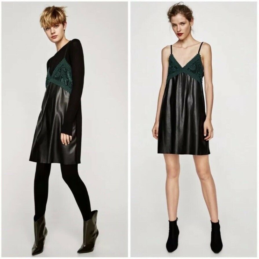 🆕✨Zara Vegan Leather Lace Dress🆕✨